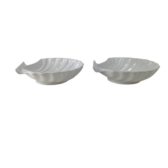Scalloped Clam Shell Dish Bowls Set Of 2 Seafood Made In Japan Oven Proof - Picture 11 of 15